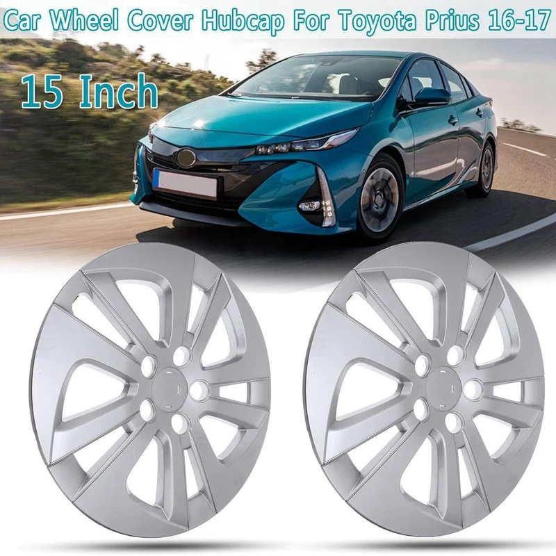 1 Pair 15 Inch Car Wheel Cover Hub Cap Replacement for Toyota Prius 2016-2018