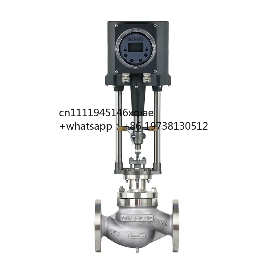 Flange End Stainless Steel 304 AC220V Electric Regulation Control Valve  Electric Single Seat Equal Percentage Modulating Valve