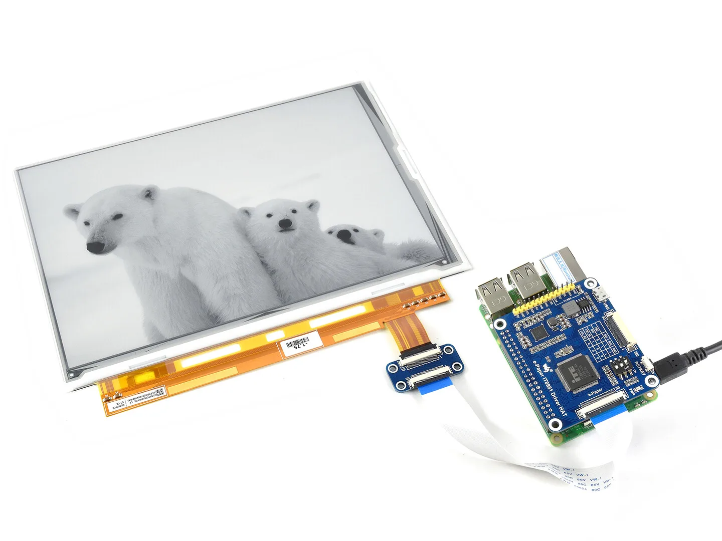 For  1200x825 9.7in E-Ink Display e-Paper HAT USB/SPI/I80/I2C