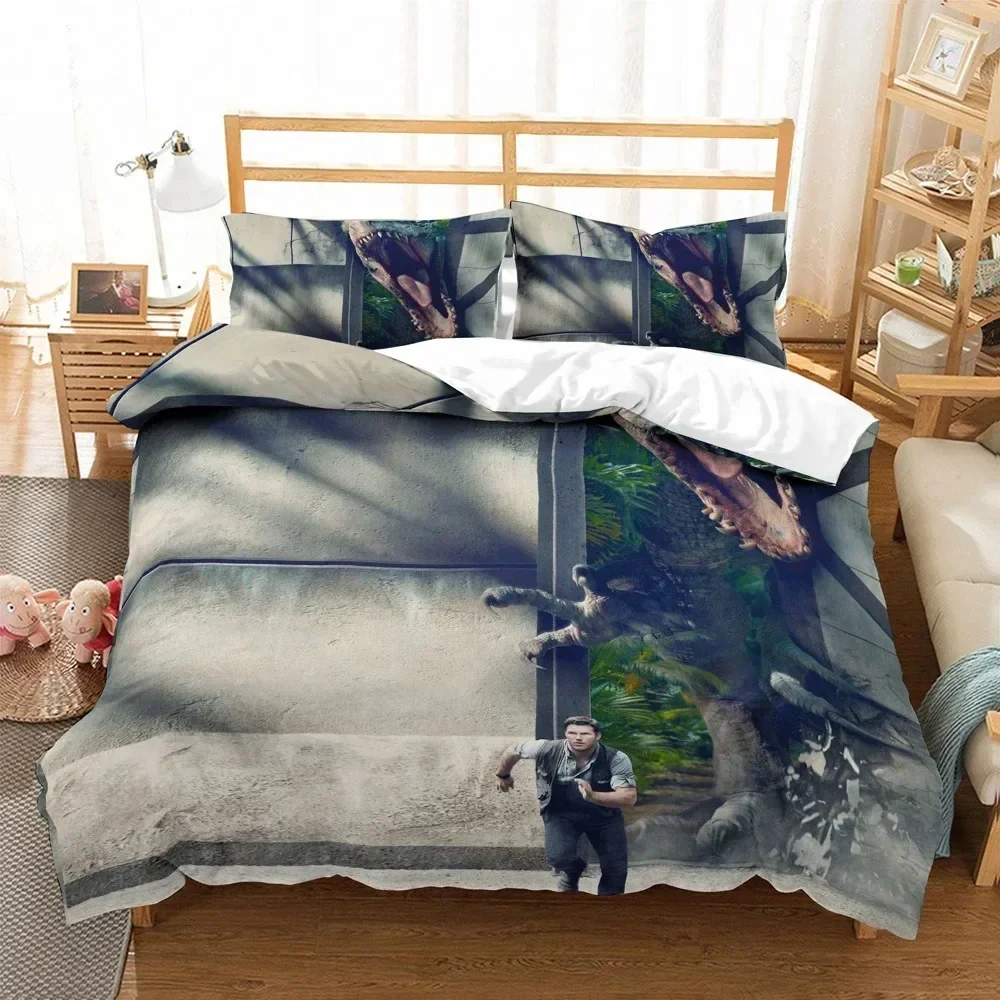 3D Print Jurassic Dinosaur Comfortable Duvet Quilt Cover Pillowcase Bedding Set Children Bedroom Decoration Home Textile