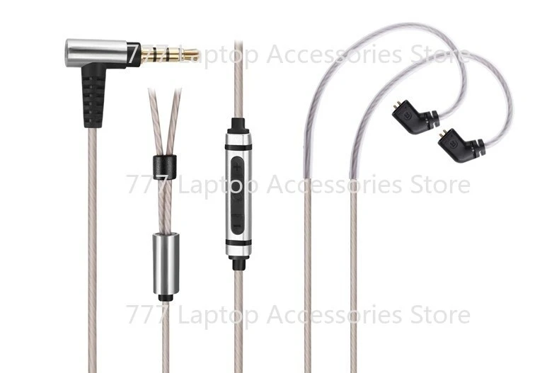 Silver Plated Audio Cable With mic For KZ ASX ZAX ZSX ZSN ZSNPRO ZS10 Pro AS16