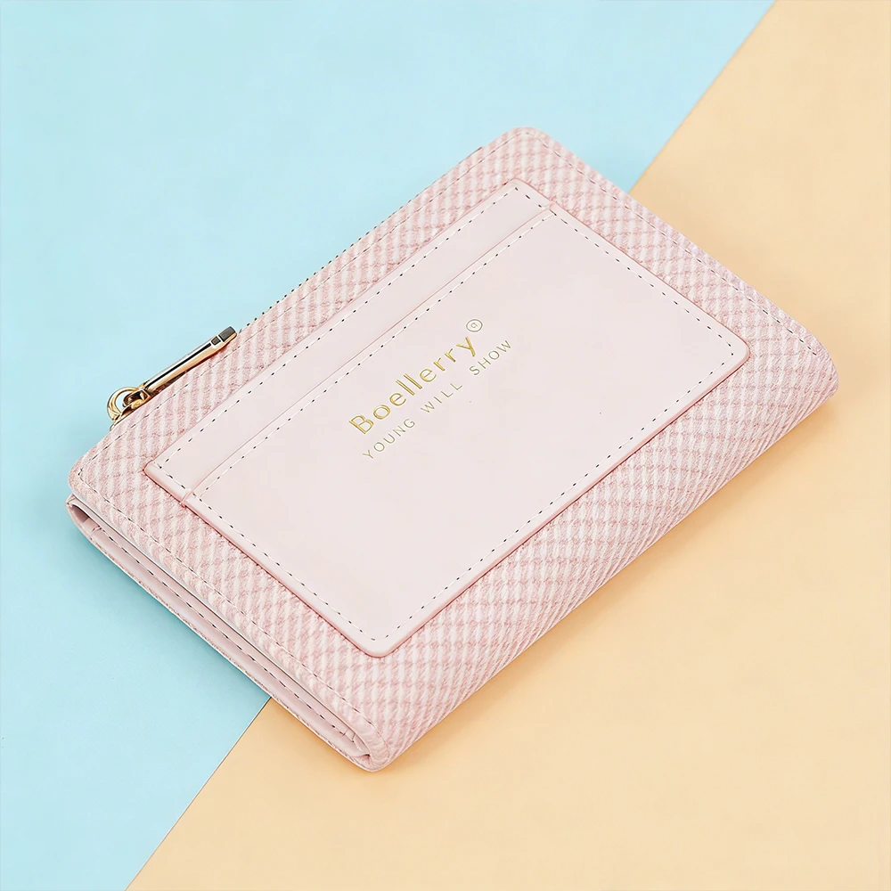 

Короткий женский кошелек Baellerry, высококачественный простой женский кошелек на молнии, держатель для фотографий, брендовые зажимы для карт для девочек