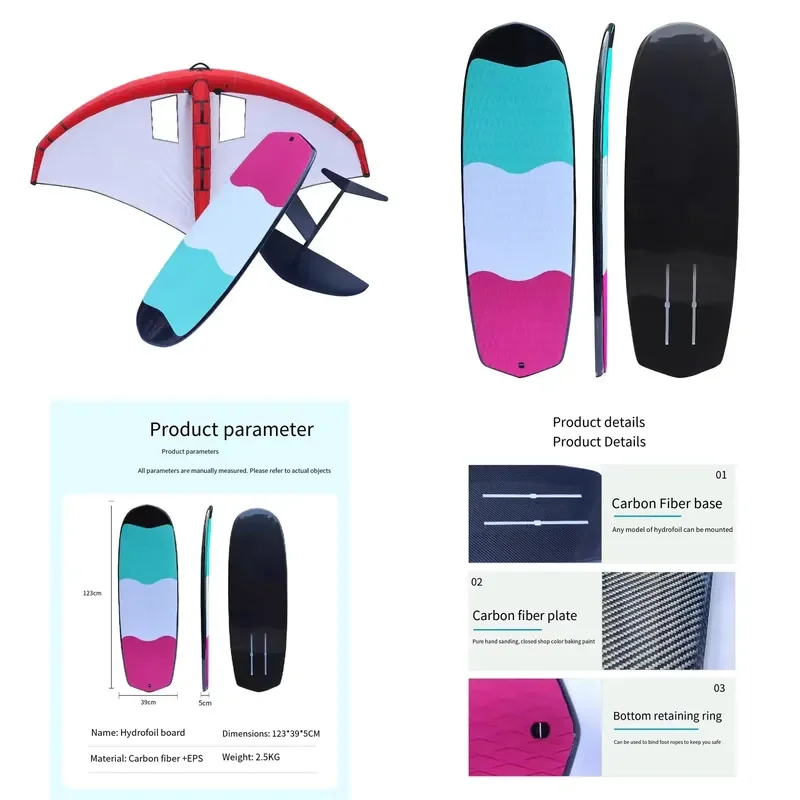 All-Carbon Unpowered Electric Hydrofoil Board Epoxy Hydrofoil Water Ski Surfboard with Foot Hoard Easy Starting System