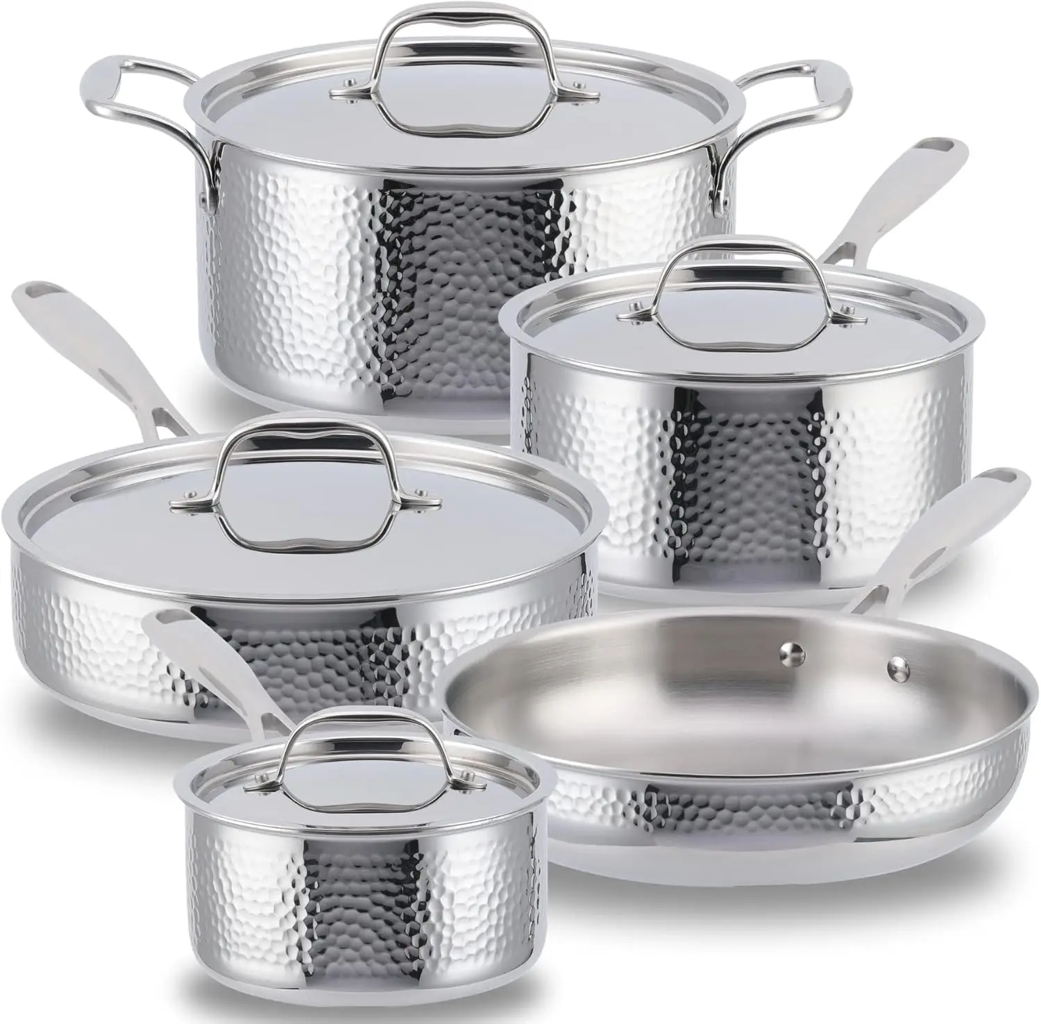 

Premium Stainless Steel 9 Piece Cookware Set (Oven and Dishwasher Safe)