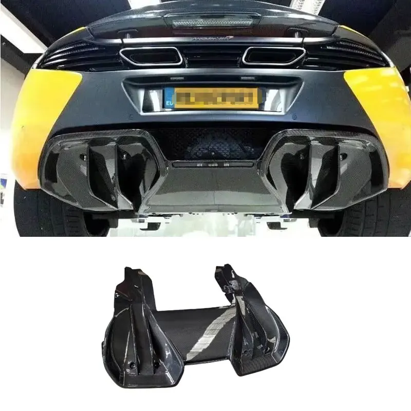 Real Carbon Fiber Rear Bumper  Splitters Lip Diffuser For Mclaren MP4-12C 625C 650S 2011 2012 2013 2014 2015 2016 2017 Body Kit