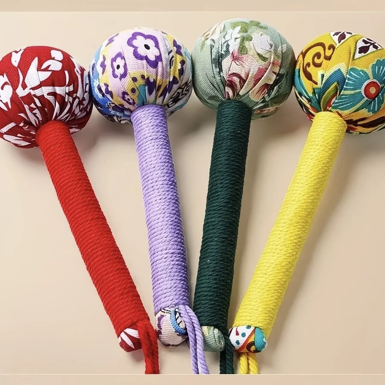 Long-Handled Wormwood Massage Hammer for Lymphatic Drainage - Manual Full Body & Back Relief, Stress Reduction, Nylon Material