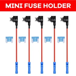 5pcs 12v Low Profile Add A Circuit Fuse Tap Car Mini Micro Blade Fuse Box Holder Auto Accessories