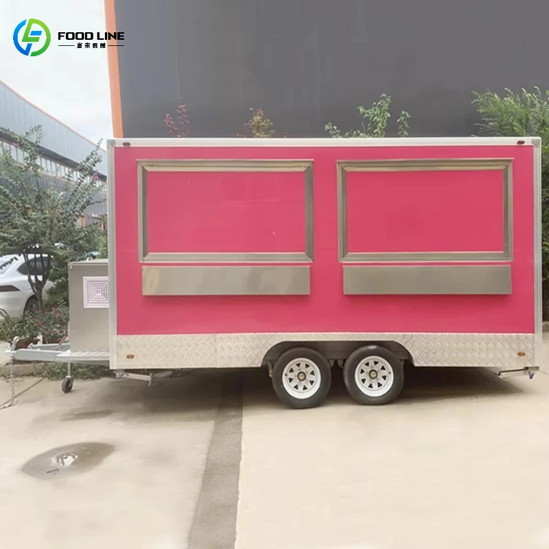 

Customized Mobile Coffee Shop Caravan Cart Snack Fast Food Kiosk Food Truck Trailer for Cafe Catering Startup