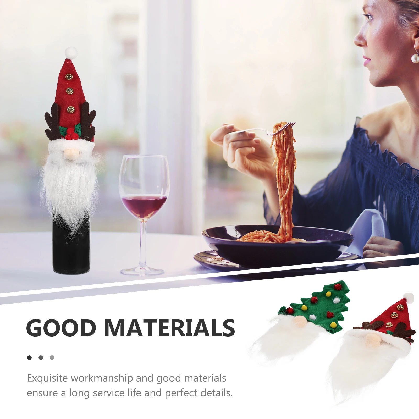 

2 Pcs Wine Bottle Set Has Decorative Cover Decoration Accessories Covers Lovely Felt Cloth Adorable