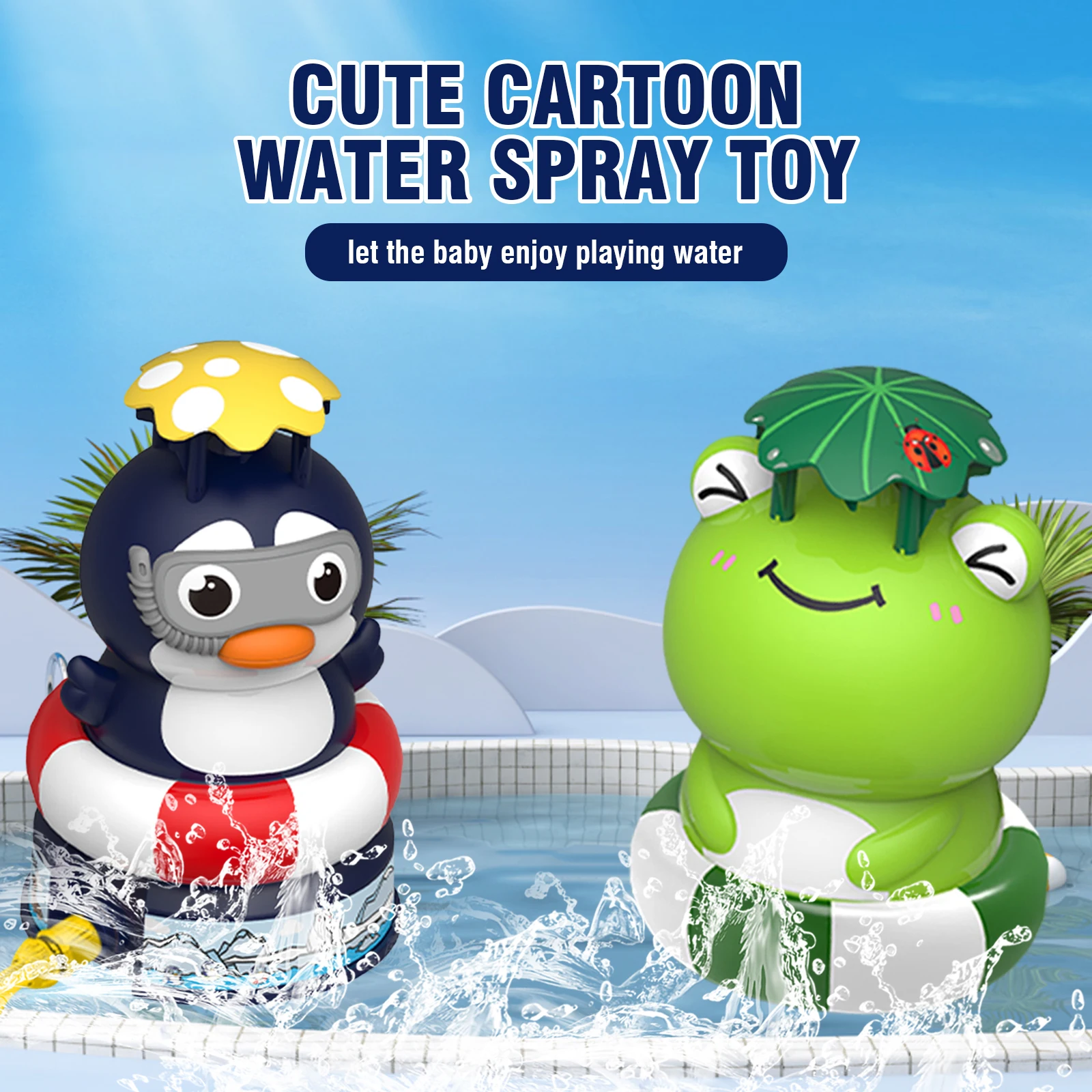 Cartoon Wasser Spray Fliegen Pinguin Frosch Dinosaurier Spielzeug Outdoor Brunnen Rotation Sprinkler Kinder Wasser Bad Pool Spielzeug Weihnachten Geschenk