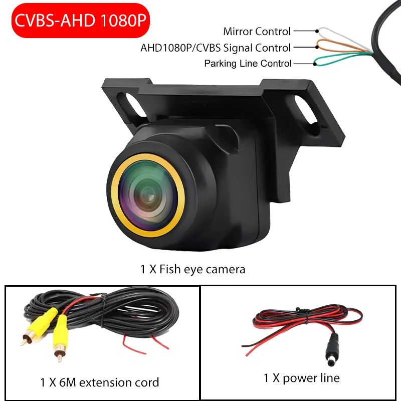Fisheye Lens HD Reverse Camera CVBS AHD Full Night Vision Waterproof Universal Vehicle Rear View Safety Monitoring Device image 3