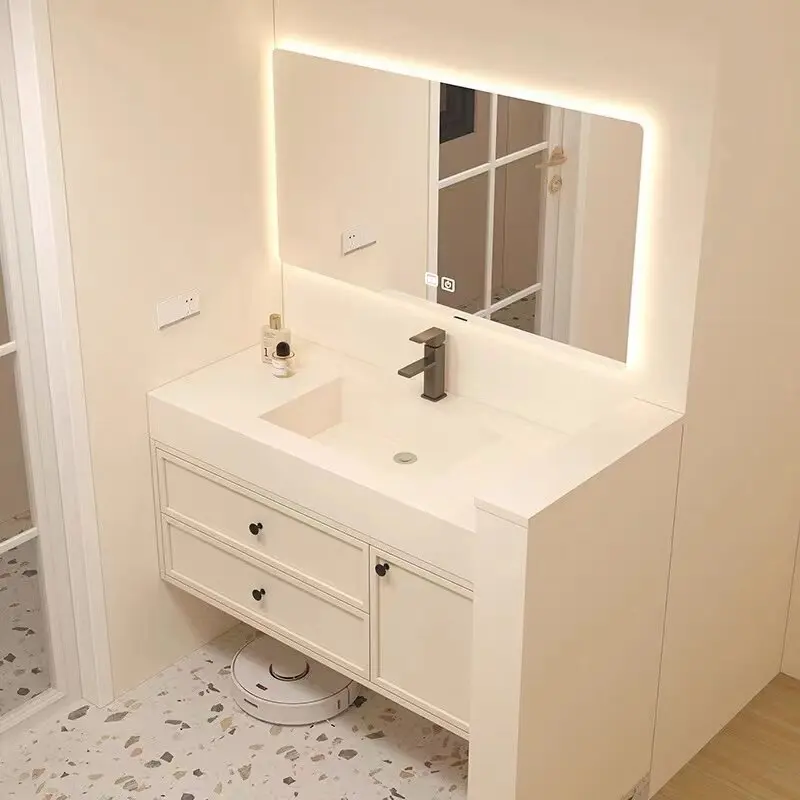 

Интегрированная тумба-умывальник для ванной комнаты, современная простая комбинация раковины и тумбы, для ванной и санузла