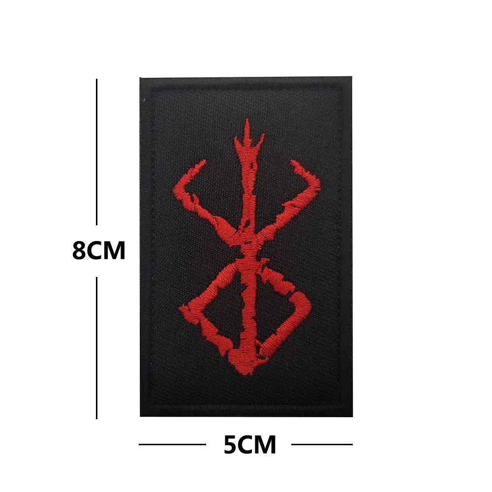 Viking Oracle Bone Script Embroidered PVC Chapter Patch Tactical Badge Outdoor Armband Hook Loop Backpack Sticker Applique