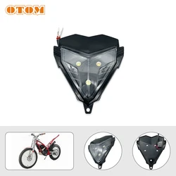 OTOM NEW Enduro Motorcycle Headlight Assembly DC 12V Head Light Headlamp With Switch Three Lamp Beads Trial Bike Universal Parts