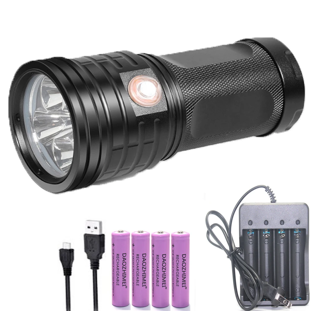 30W Portable Professional waterproof Torch LED tactical hunting light Scout Light USB Rechargeable 3 Modes Searching Flashlight