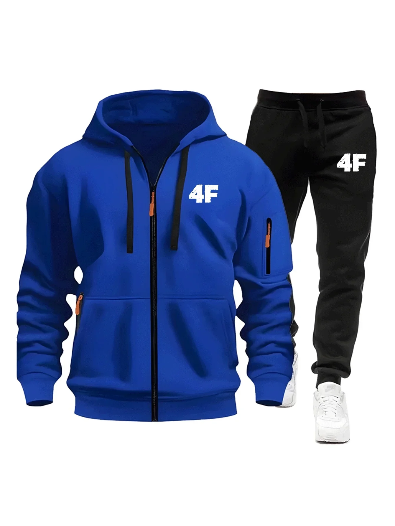 

Autumn and Winter 2026 New Men's Casual Set, a Fashionable Outdoor Hiking Windproof and Warm Men's Hoodie and Pants 2-piece Set