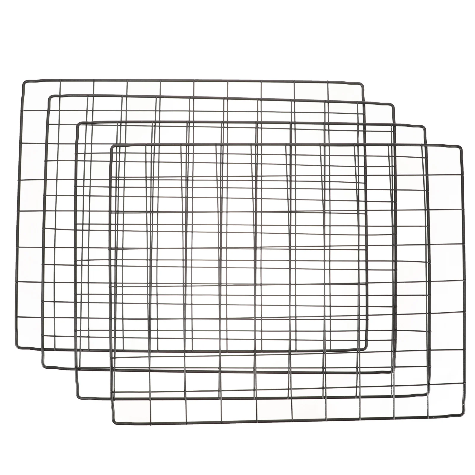 4 Stuks Huisdier Hek Ijzer Mesh Lakens Diy Monteren Panelen Voor Honden Katten Konijnen Metaaldraad Oefening Pen Opvouwbare Duurzaam Kooi box