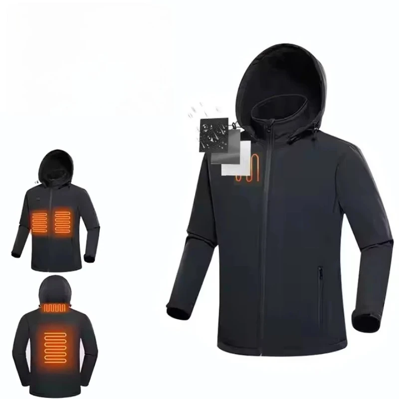 

Waterproof thermal electric jacket Winter unisex washable battery USB heating jacket