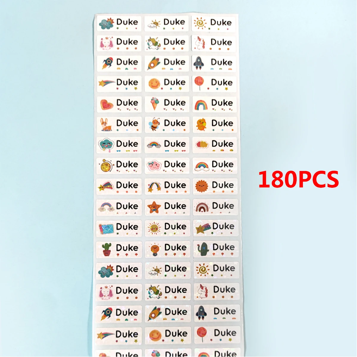 60cps/120 pièces/180 pièces/240 pièces étiquettes de nom de texte personnalisé autocollants personnalisés-étiquettes de nom étanches pour fournitures scolaires