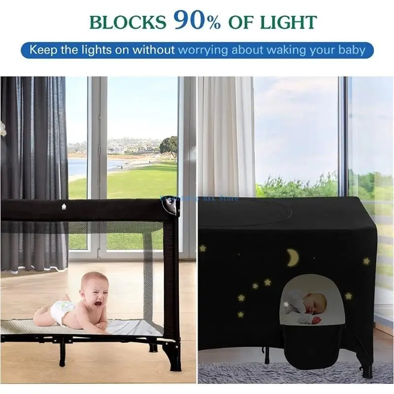 F1CB غطاء مظلة سرير محمول للأطفال الرضع من أجل سرير اللعب يضمن إدارة الضوء بشكل فعال وجيد التهوية