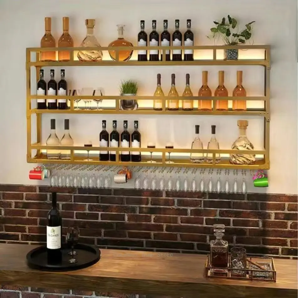 For wall wine rack bar wine display stand upside down wine glass rack popular wrought iron wall rack