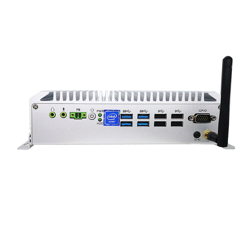 Compact Fanless  intel i7 6500U    Embedded Industrial Computer MINI BOX PC  2LAN   6COM