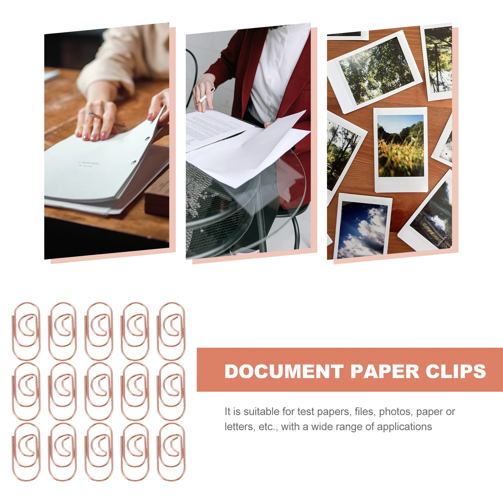 100Pcs Decorative Paper Clips Chic Office Accessories Multi-Function for Files Photos Letters Long Time Use