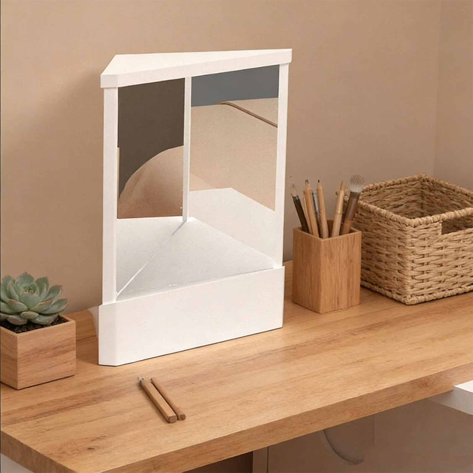 Cosmetic Inverted Mirror Non Reversing Mirror Non Magnifying Real Reflection Tabletop Mirror for Makeup Hair Styling Grooming