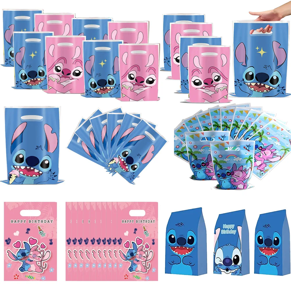 10/20/30 PCS Disney Stitch Gift Bags Cookies Candy Bags Stitch Themed Kids Birthday Supplies Home Gifts Decoration Gift Bags