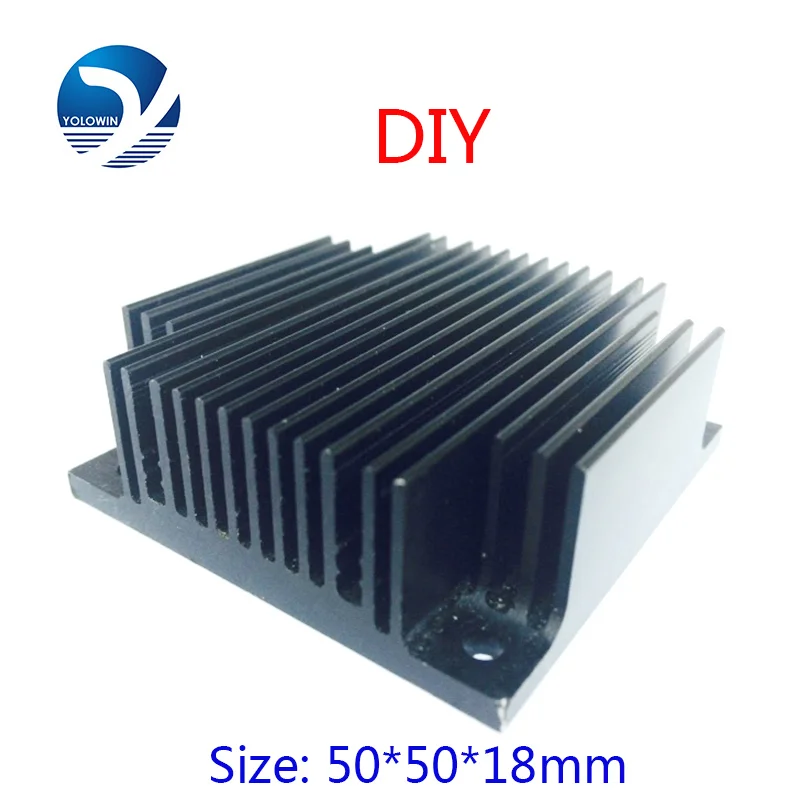 2Pcs 50x50x18mm Computer Black Aluminum Heatsink Heat Sink Radiator For Electronic Chip LED RAM Cooler Cooling Accessory