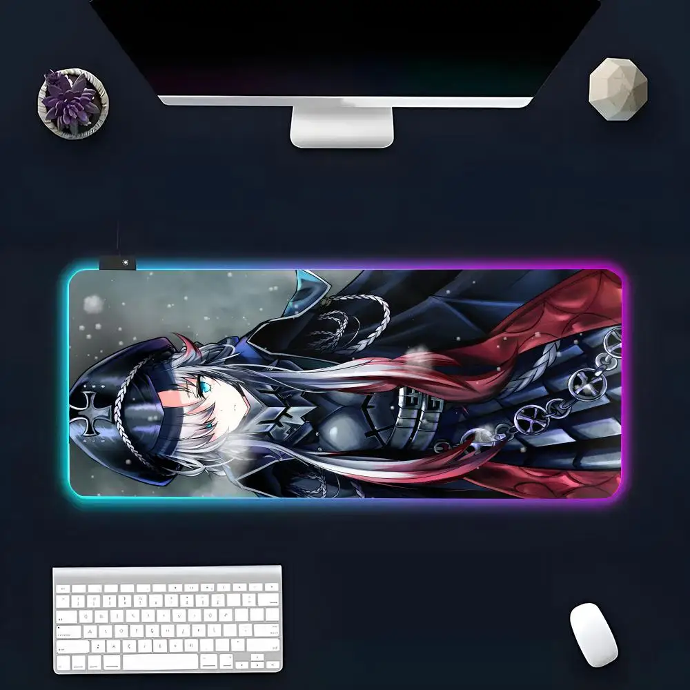 A-Azur Lane Game Mouse Pad All White Large Size Mouse Pad RGB Glow Personality Picture Custom PC Table Mat Carpet Mat Game Playe