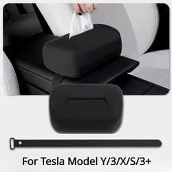 For Tesla Model Y/3/X/S/3+ Car Tissue Box Armrest Tissue Box Hidden Pendant Backrest Paper Bag Organization Interior Accessories