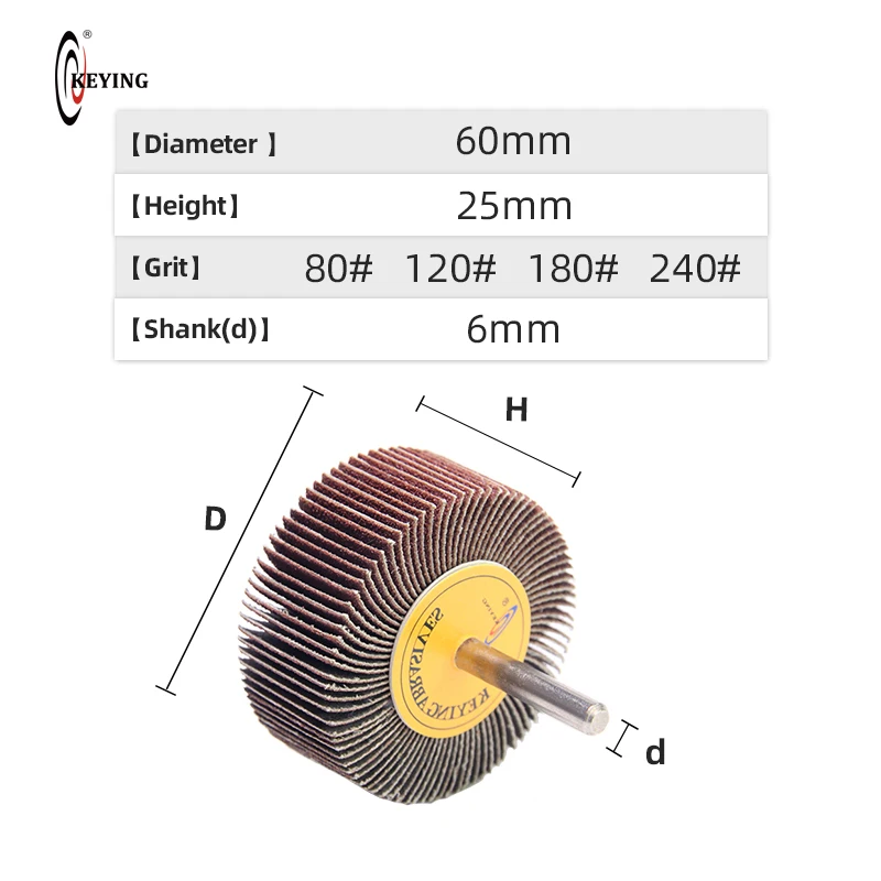 1PCS 60mm Sanding Flap Wheel Set 80#-240# for Dremel Rotary Tools Drill Sand Polishing Wheel 6mm Shank for Kit Dremel Acessorios