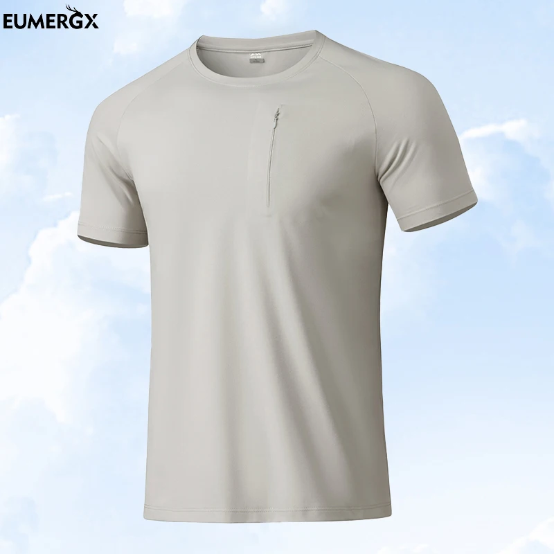 

EUMERGX Men's Short Sleeve Shirts Quick Dry Cooling T-Shirt Hiking Climbing Trekking Mountaineering Functional Short Sleeve Tee