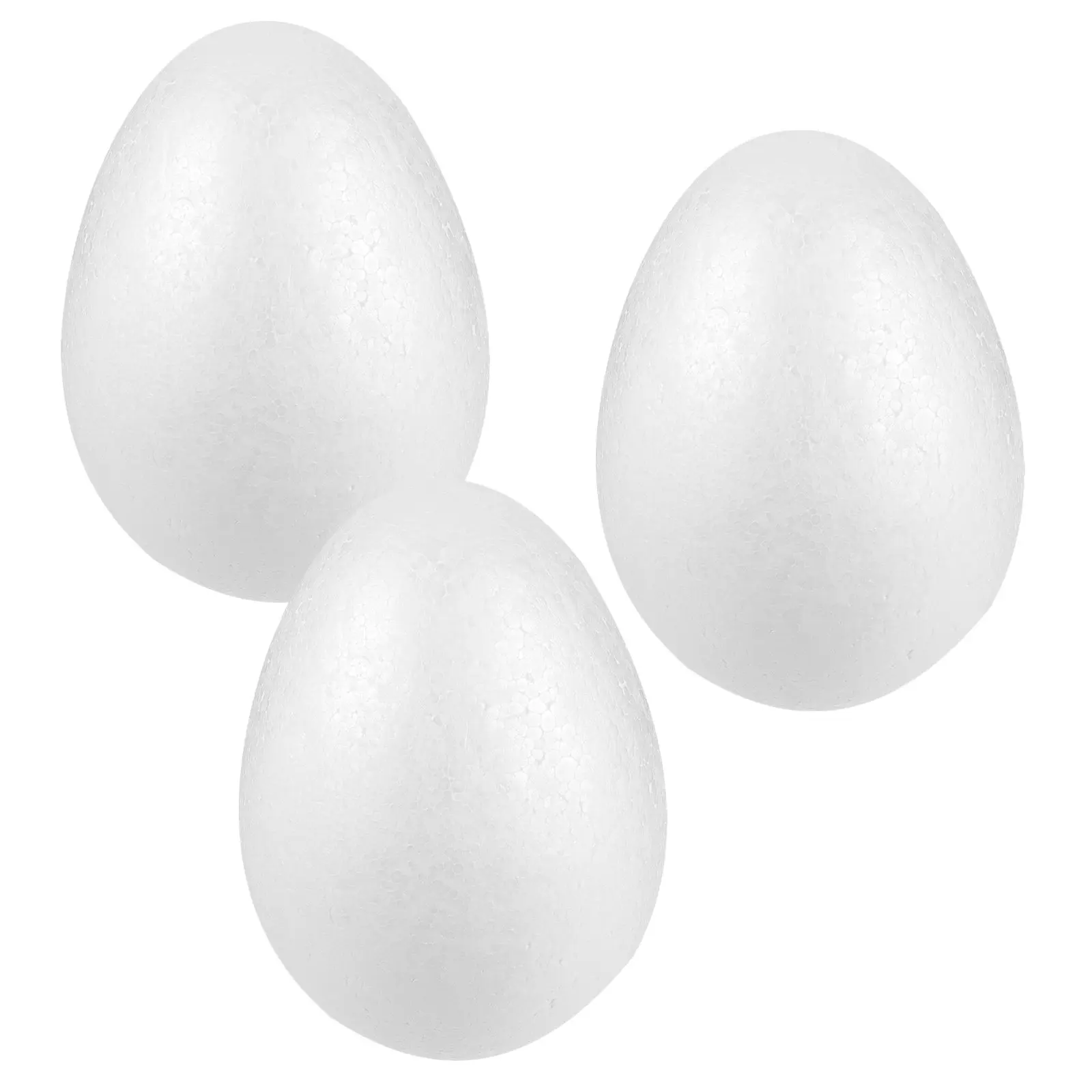 3Pcs Versatile Blank Polystyrene Eggs for Easter Crafts DIY Egg Painting Holiday Decor Christmas Halloween Classroom Family