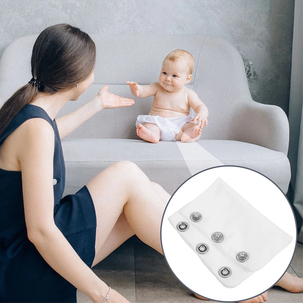 

4Pcs Baby Bodysuit Extender Snap Button Fabric Extension Piece for Infant Jumpsuit Romper Baby Outfit White Bodysuit Extender
