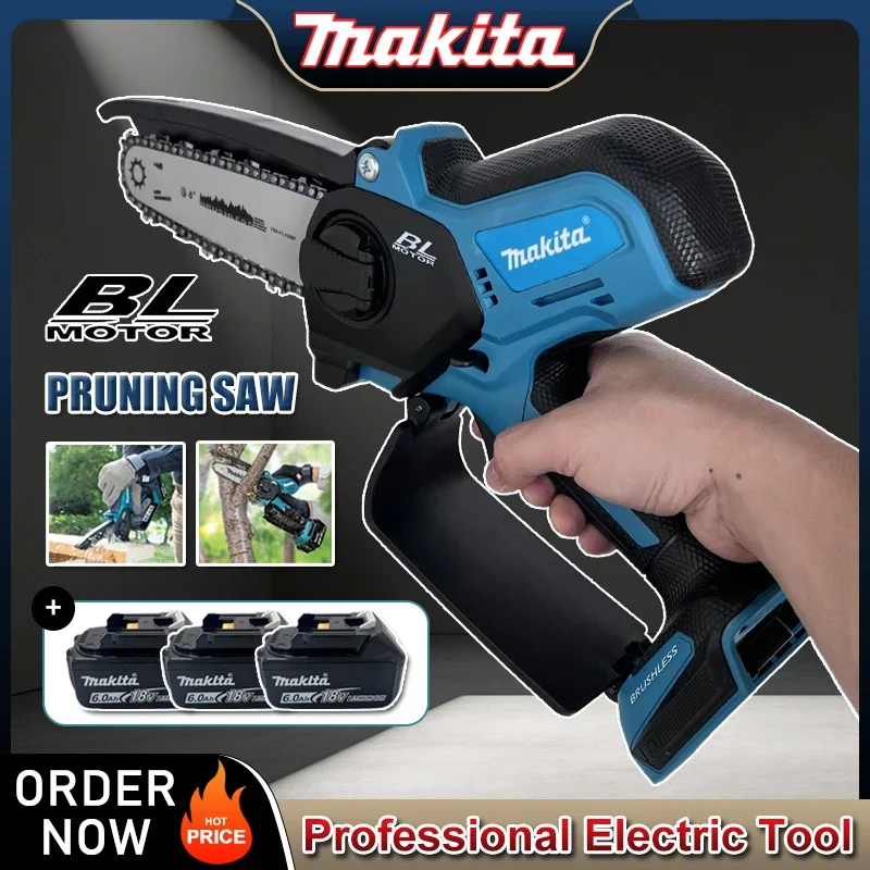 

Makita Electric Chain Saw Pruning Saw Brushless Cordless Power Tools for 18v Battery Mini Electric Saw Garden Power Tools