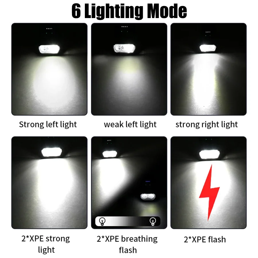 Bicycle Headlight USB Charging Mountain Road Bike Night Riding Strong Light Warning Light Flashlight Universal Bicycle Equipment