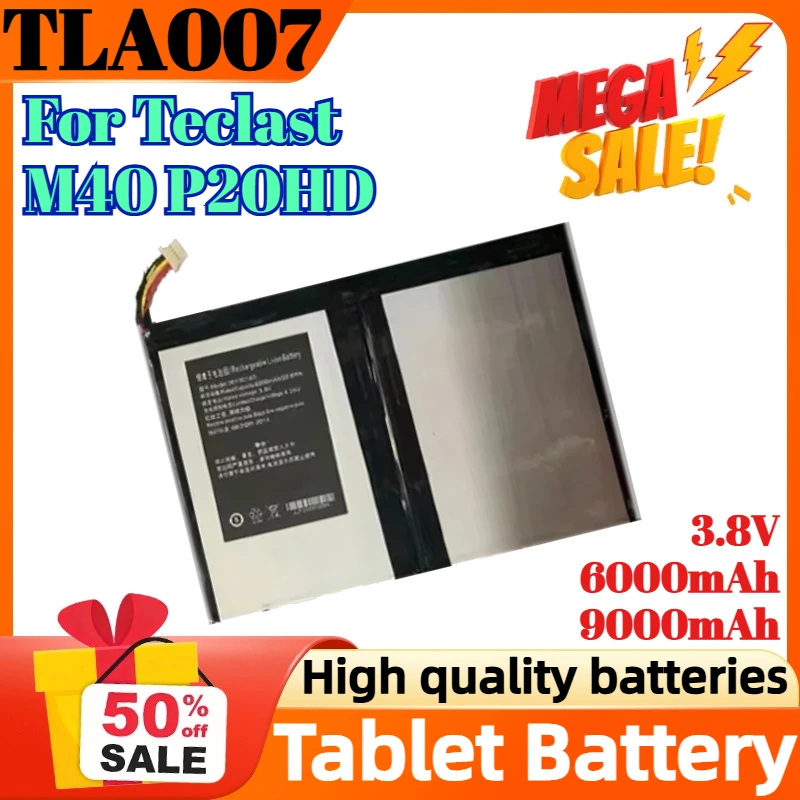 

TLA007 3.8V 6000mAh 9000mAh Replacement Battery for Teclast M40 P20HD 5 Lines Portable Power Bank Tablet Battery