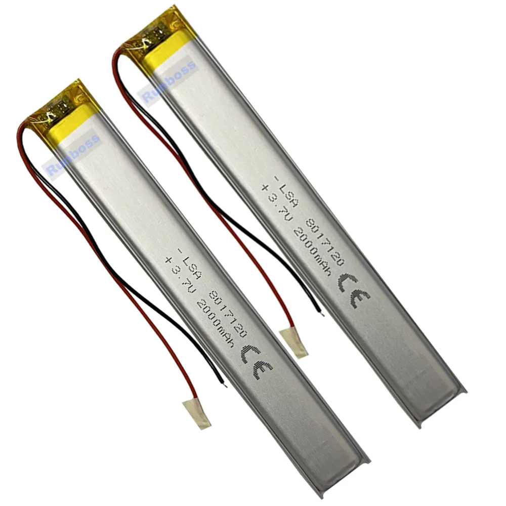 8017120 3.7V 2000mAh Rechargeable Lithium Polymer Battery 7817120 for Point Reading Pen Long Strip LED Light Bluetooth Keyboard