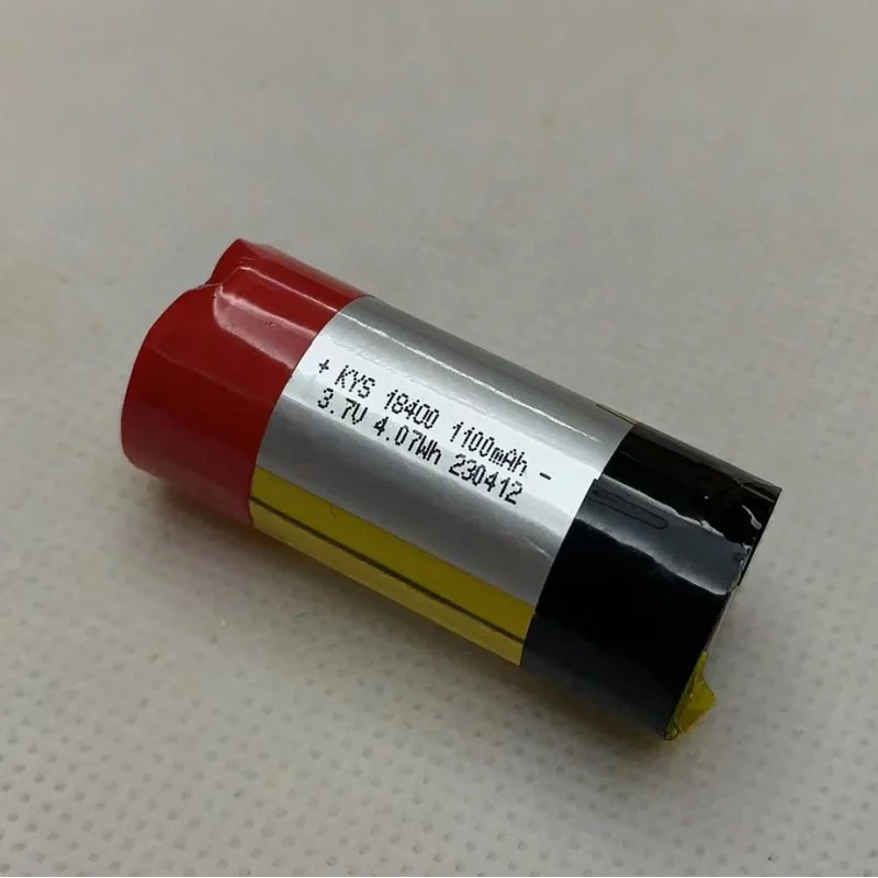 1-2pcs New 3.7V Polymer Lithium Battery 18400 1100MAH Cylindrical Polymer Rechargeable Battery