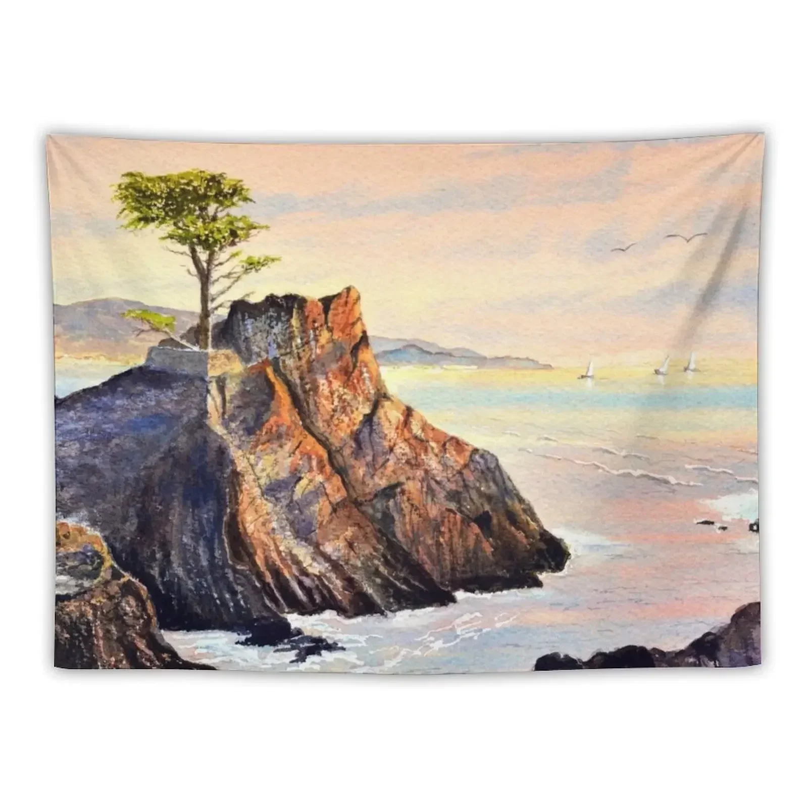 Lone Cypress Tree Pebble Beach California Tapestry Home And Comfort Decor Decoration Bedroom Home Decorations Tapestry