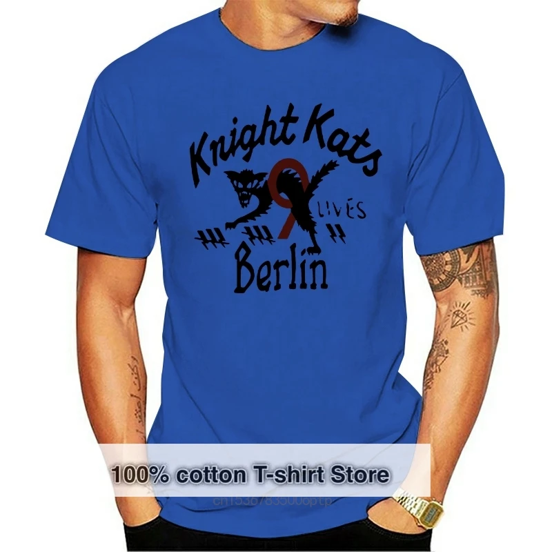 New KNIGHT KATS Berlin Motor Racing Logo Men White T-Shirt Size S to 3XL