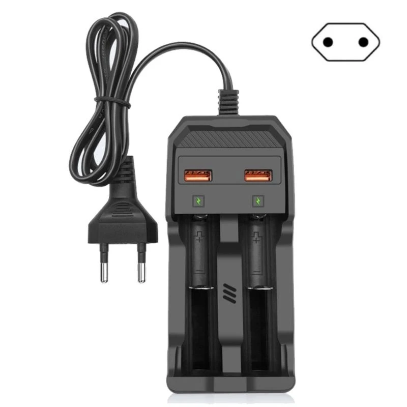 Multifunction 18650 Rechargeable Battery 2 Slot USB Holder For 26650