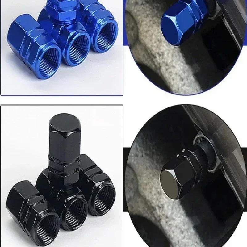 4Pcs Aluminum Tire Valve Caps Car Rim Plugs Tire Valve Cover valve stem Nipple Caps Motorcycle Car Wheel Plugs