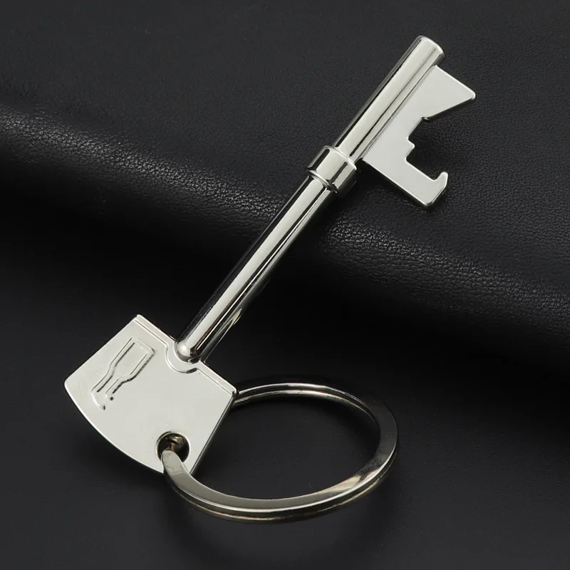 Portable Keychain Beer Opener - 1PCS Metal 2-in-1 Tool with Hangings Ring, Perfect for Home & Travel