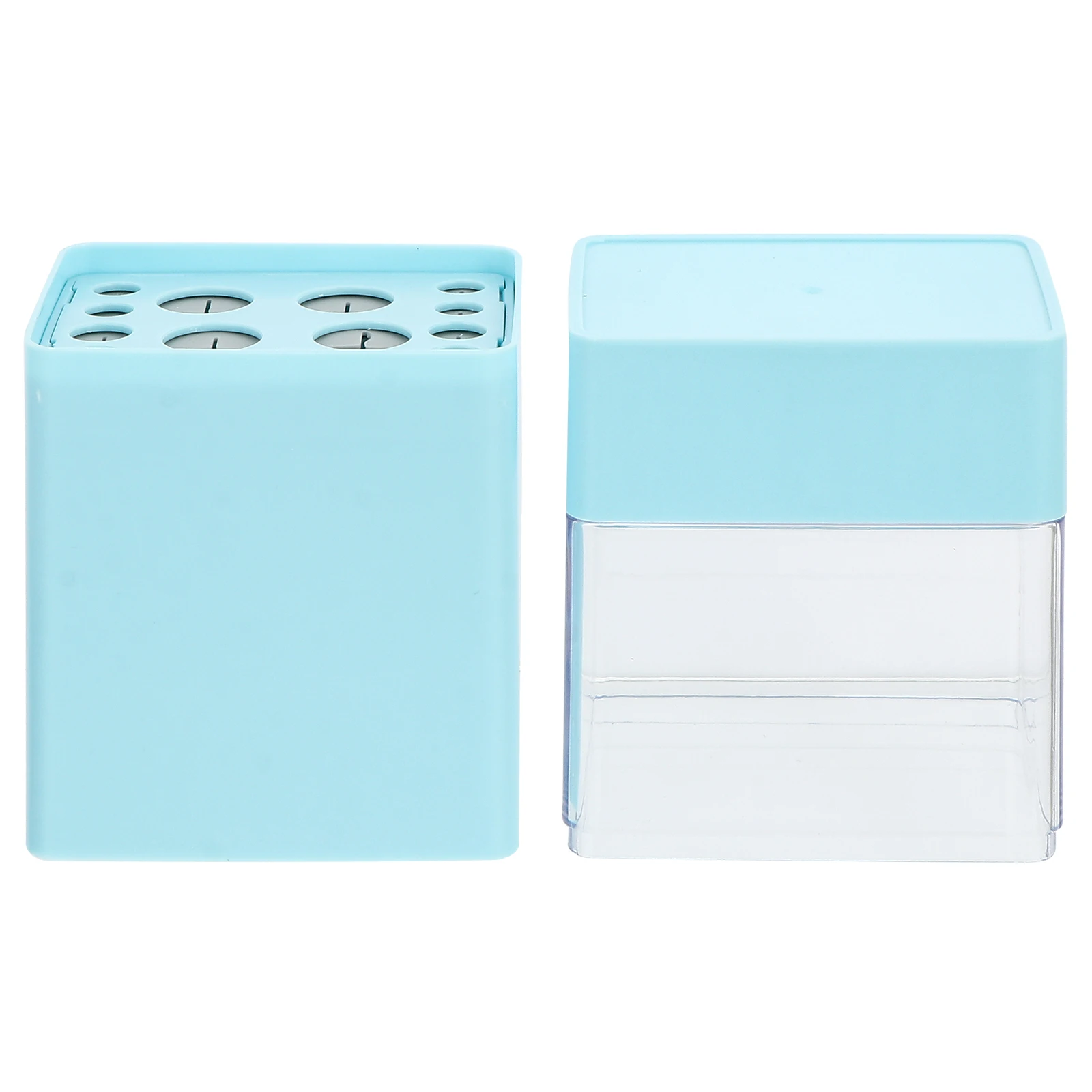 

Makeup Brush Storage Box Pencil Organizer with Cover Container Lid Brushes Holder Plastic Travel