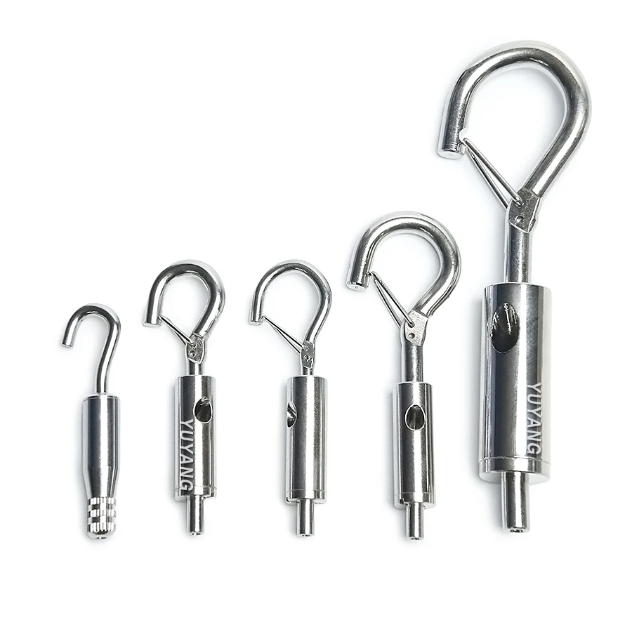 

Adjustable Hanging Wire Hook Wire Rope Cable Gripper with Snap Hook for 1.5mm Steel Cable Suspension Kit
