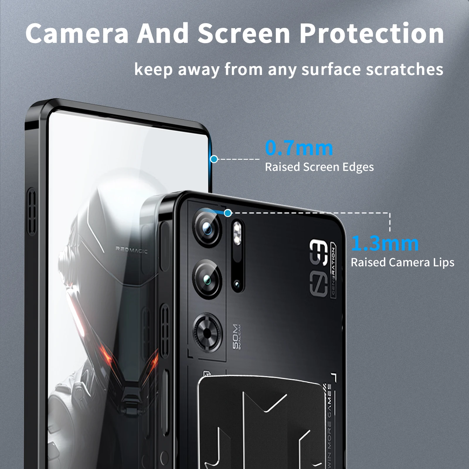 حافظة شفافة من سبائك الألومنيوم المعدنية لهاتف Nubia Red Magic 10 Pro 9Pro حافظة حماية للكاميرا مقاومة للصدمات غطاء تبديد الحرارة
