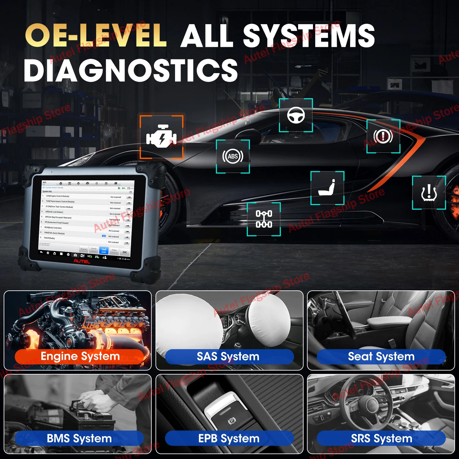 Autel Maxisys Elite II Pro Car Diagnostics Tool J2534 ECU Programming ECU Coding Motor TruSpeed CAN FD/DoIP PK MK908P Elite 2